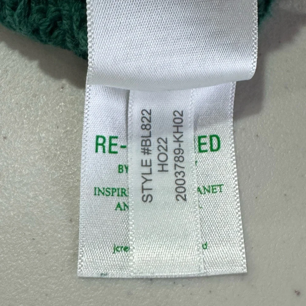 J.Crew Men Cotton Cable-Knit Crewneck Sweater Green Size Large